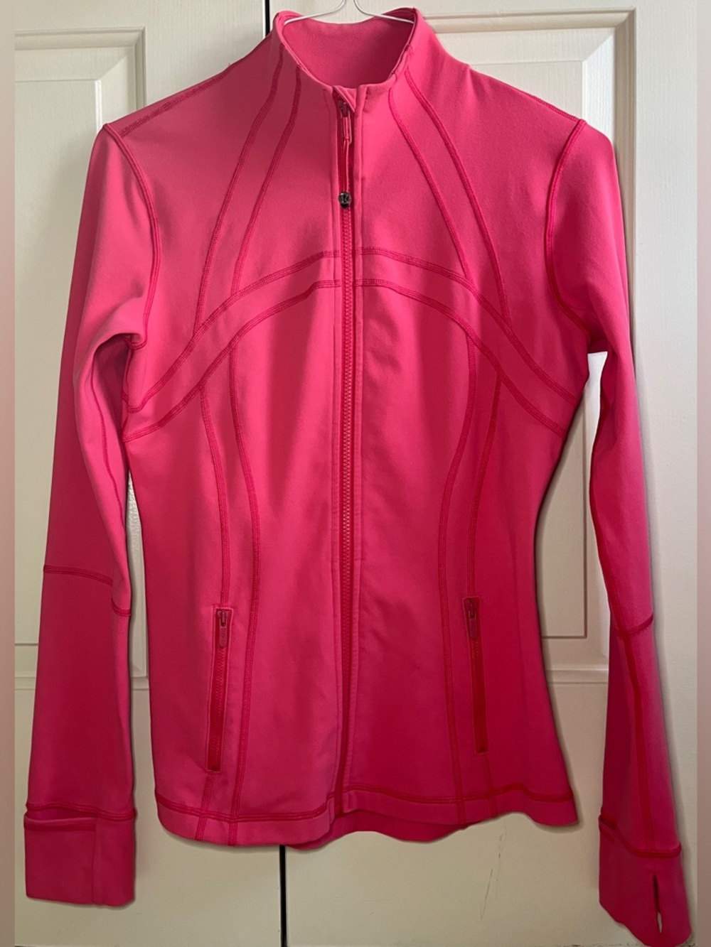 🍒LULULEMON sz 10 DEFINE Jacket BOOM JUICE II Raspberry Cream Coral Pink ~ LUON